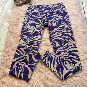 Sweaty Betty Purple and Yellow Patterned Leggings